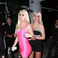 Kristina and Karissa Shannon arrive at Drais nightclub